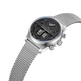Police Rotorcrom Gents Black Dial Stainless Steel Silver Watch