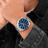 Police Rangy Gents Blue Dial Stainless Steel Silver Watch