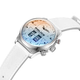 Police Rotorcrom Gents Analog Grey Dial Silver Case White Silicon Watch