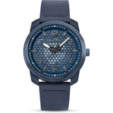 Police Protector - Gents Blue Semi Transparent Dial and Blue Leather Strap Watch