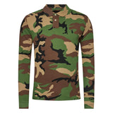 Polo Ralph Lauren Men's Printed Green Slim Fit Long Sleeve Polo T-shirt