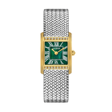 Saint Honore Palais Royal Women's Green MOP Dial Gold case Silver Mesh Bracelet Watch