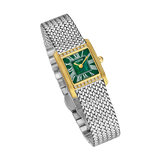 Saint Honore Palais Royal Women's Green MOP Dial Gold case Silver Mesh Bracelet Watch