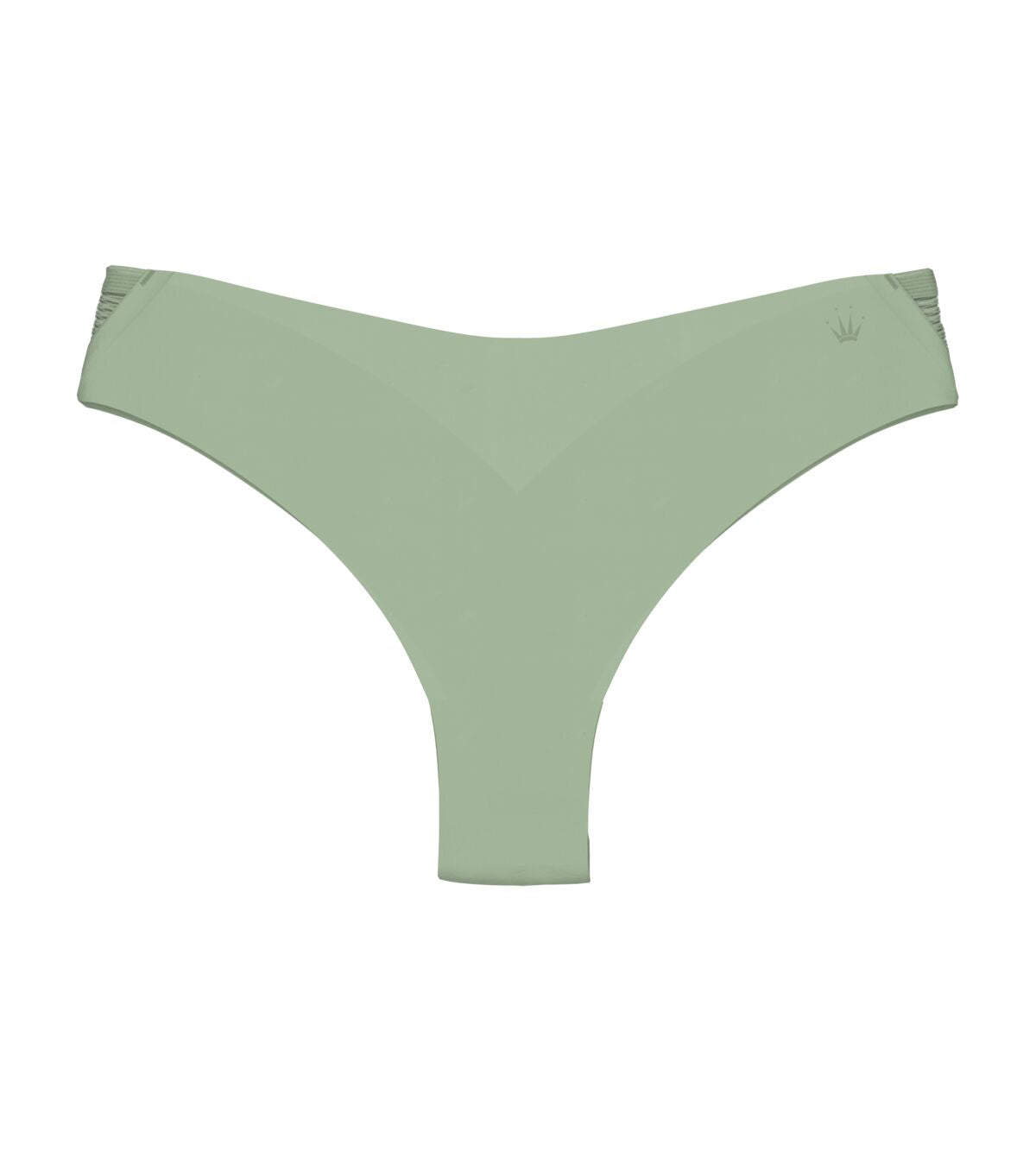product-only view of the Triumph Flex Smart green high-leg Brazilian panty, showcasing the smooth elastic fabric and modern silhouette. Now Available Online