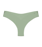 product-only view of the Triumph Flex Smart green high-leg Brazilian panty, showcasing the smooth elastic fabric and modern silhouette. Now Available Online
