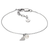 Emporio Armani Ladies Logo and Pearl Sterling Silver Bracelet