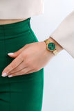 Esprit Maya Ladies Gold Case Green Dial Stainless Steel Bracelet Watch