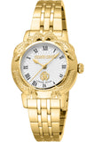 Roberto Cavalli by Franck Muller Ladies White Dial Gold-Tone Snake Embellished Watch