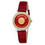 Roberto Cavalli by Franck Muller Ladies Red MOP Dial Red Leather Strap Watch
