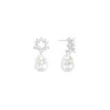 Shashi Robin Silver Earrings – Crystal & Pearl Drop Elegance