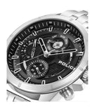 Police Malawi Gents Black Dial Stainless Steel Watch