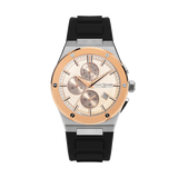 Saint Honore Haussman  Men's White Dial Blacl Black Silicon Strap Watch