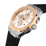 Saint Honore Haussman  Men's White Dial Blacl Black Silicon Strap Watch