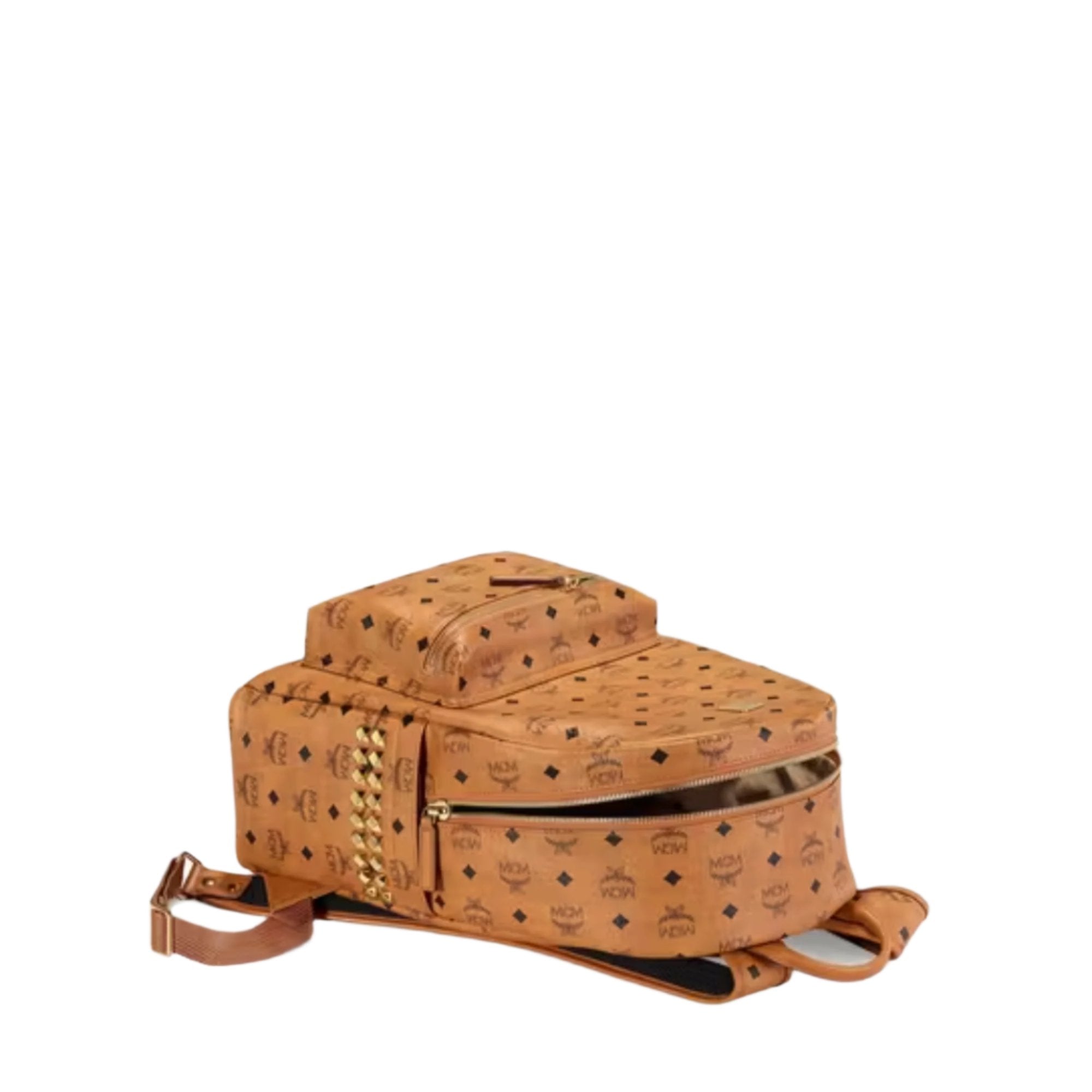 MCM Stark Side Studs Backpack in Visetos – Blue Salon