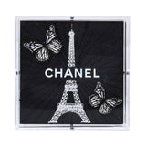 Stephen Wilson Studio Chanel Petite Eiffel Tower Black Luxury Embroidered Artwork 5×5