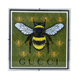 Stephen Wilson Studio Embroidered Gucci Bee Framed Art Green Gold