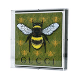 Stephen Wilson Studio Gucci Bee Embroidered Art in Green & Gold – Available Online in Qatar & GCC.
