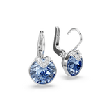 Swarovski Bella V Drop Earrings in Light Blue Round-Cut Crystals – Shop Now Online in Qatar & GCC