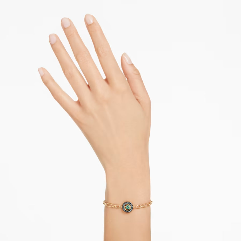 Swarovski Swarovski Sparkling Dance Bracelet Green, Gold-tone