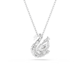 Swarovski Swan Necklace Pendant with Mixed-Cut Crystals in Rhodium – Shop Now Online in Qatar & GCC