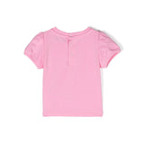 Moschino Kids Baby Girl's Pink T-shirt con Stampa Teddy Bear