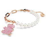 Swarovski Teddy Bracelet Bear, Pink, Rose gold-tone plated, Medium