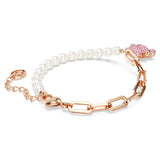 Swarovski Teddy Bracelet Bear, Pink, Rose gold-tone plated, Medium