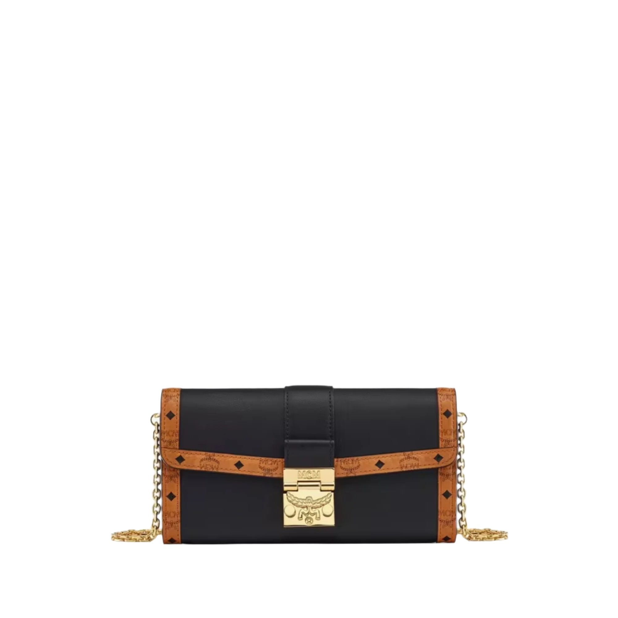 MCM Tracy Chain Wallet Leather Visetos Mix – Blue Salon