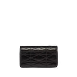 MCM Travia Quilted Chain Wallet in Crushed Leather
