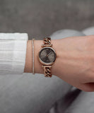 Fossil Carlie Women’s Rose Gold Watch and Crystal Bracelet Gift Set