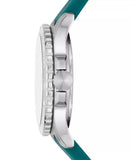 Fossil FB-01 Ladies Green Dial Green Silicone Strap Watch