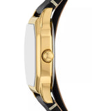 Fossil Harlow Women’s Gold Analog Watch with Black Leather Strap