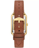 Fossil Raquel Women’s Gold-Tone Analog Watch with Brown Leather Strap