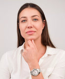 Michael Kors Lexington Ladies White MOP Dial Stainless Steel Watch