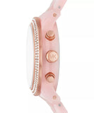Michael Kors Runway Chrono Ladies White Dial Pink Rubber  Watch
