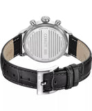 Cerruti 1881 Dervio Chronograph Gents Black Dial Black Leather Strap Watch