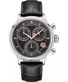 Cerruti 1881 Dervio Chronograph Gents Black Dial Black Leather Strap Watch