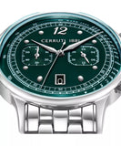 Cerruti 1881 Dervio Chronograph Gents Green Enamel Dial Stainless Steel Watch
