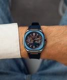 Cerruti 1881 Leadri Men's Blue Dial Blue Silicon Strap Watch CIWGQ0073503