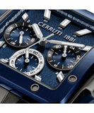 Cerruti 1881 Odissea Master Dual time Men's Blue Dial Blue Silicon Strap Watch CIWGH0084802
