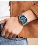 Fossil Blue Dive Gents Blue Dial Three-Hand Date Stainless Steel Watch