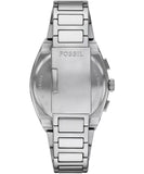 Fossil Everett FS6105 Men’s Silver-Tone Chronograph Watch with Blue Dial