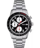 Fossil Sport Tourer Gents Black Dial Stainless Steel Chronograph Watch