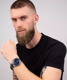 Michael Kors Gents Accelerator Blue Dial Gun MetalChrono Watch