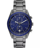 Michael Kors Gents Accelerator Blue Dial Gun MetalChrono Watch