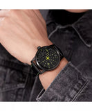 Police Avondale Gents Black Dial Black Case Black Leather Strap Watch