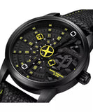 Police Avondale Gents Black Dial Black Case Black Leather Strap Watch