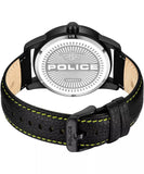 Police Avondale Gents Black Dial Black Case Black Leather Strap Watch