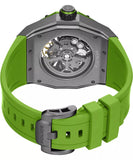 Police Dayton Skeleton Men's Automatic Watch - Gunmetal & Green-PEWGR0082303