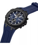 Police Guardian Men's Blue Dial Blue Silicon Strap Watch